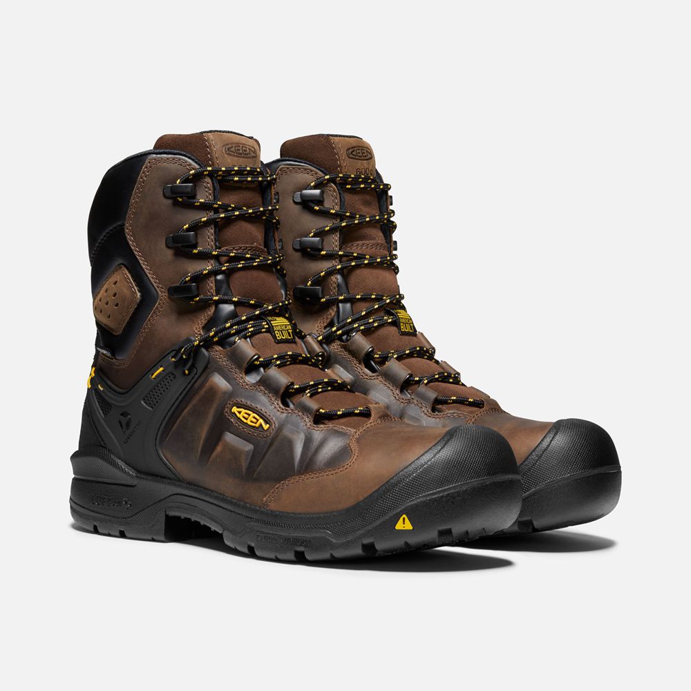 Keen Trekking Bot Erkek Kahverengi - Dover 8\" Insulated Waterproof (Carbon-Fiber Toe) - Türkiye HRZV